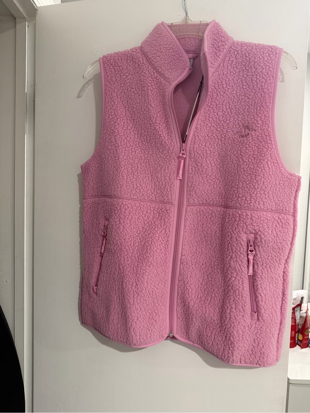 Aritzia Pink Sherpa Fleece Vest